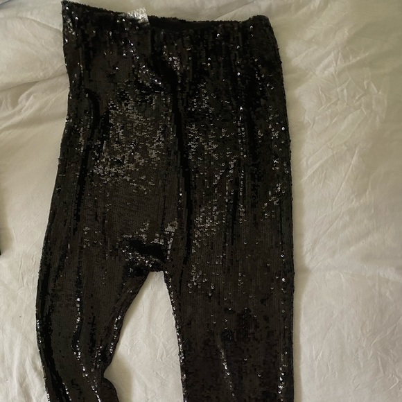 Zara Harem Black Sequin Pants - Picture 3 of 4